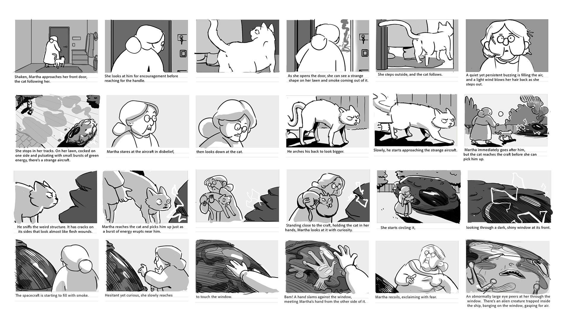 Martha's Guests storyboard sheet